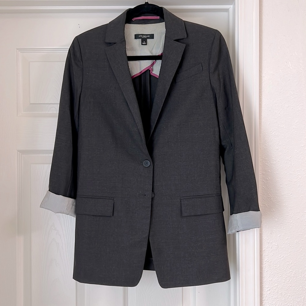 Grey Wool Oversized Blazer from Ann Taylor